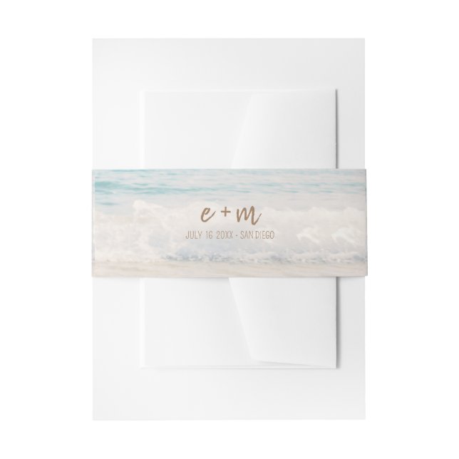 Cintas Para Invitaciones Beach Wedding Seaside/Oceanside Wedding (Anverso Ejemplo)