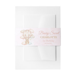 Cintas Para Invitaciones Beary Sweet Hot Air Balloon 1st Birthday