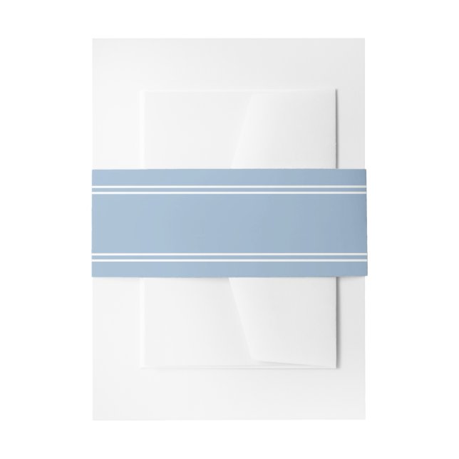 Cintas Para Invitaciones Bebé simple azul y blanco (Anverso Ejemplo)