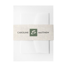 Beige | Boda de textura de arpillera verde