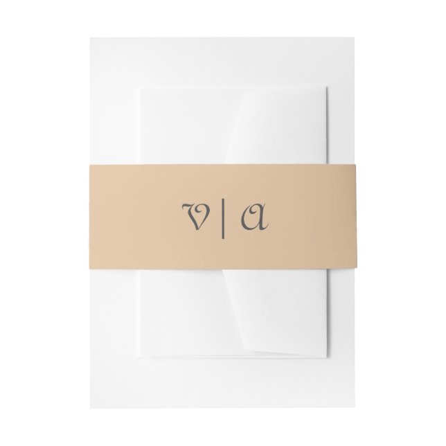 Cintas Para Invitaciones Beige cachemir simple (Anverso Ejemplo)