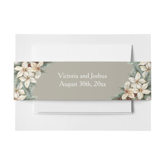 Cintas Para Invitaciones Beige con temática invernal (Anverso Ejemplo)