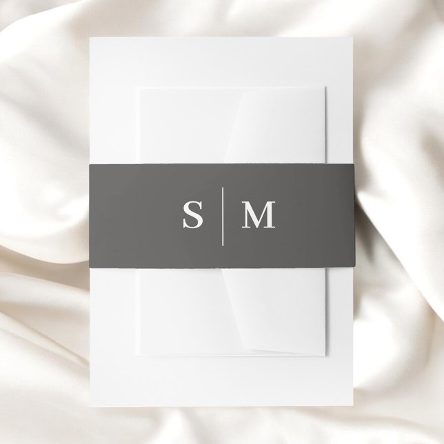 Cintas Para Invitaciones Beige Monograma Clásico Elegante (Subido por el creador)