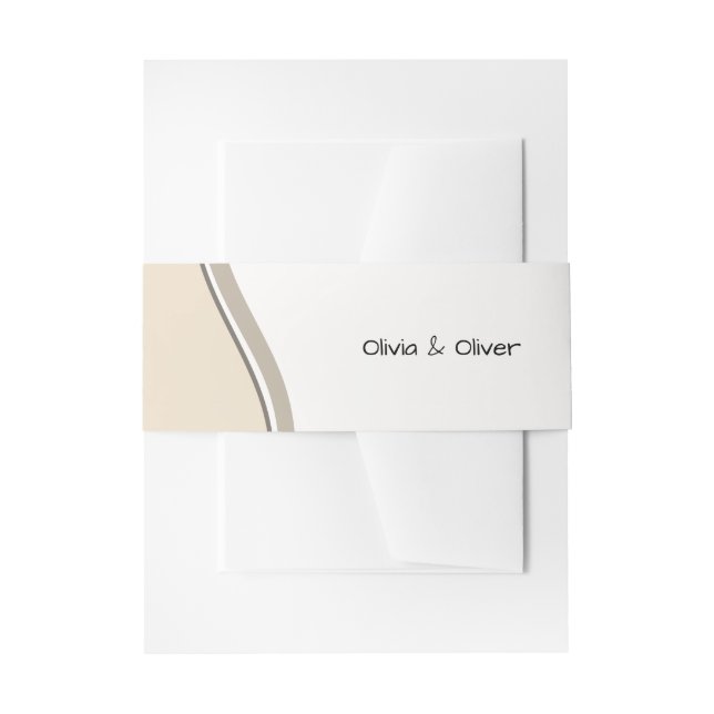 Cintas Para Invitaciones Beige, nuevo comienzo, estación Boda (Anverso Ejemplo)