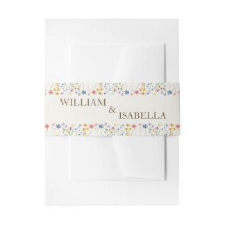 Cintas Para Invitaciones Beige Pastel Wildflower
