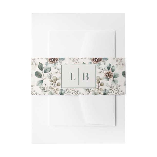 Cintas Para Invitaciones Beige Tranquilo Piña Botánica (Anverso Ejemplo)