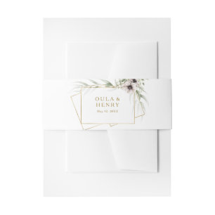 Cintas Para Invitaciones Belly de Invitación a Boda Geométrica Eucalyptus G