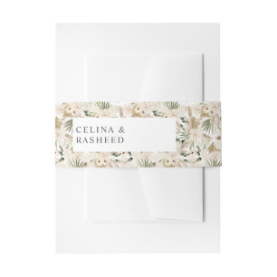 Cintas Para Invitaciones Belly de Invitación Floral Boho Pampas Grass & Bei