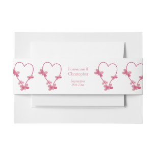 Cintas Para Invitaciones Belly de la invitación a la boda Banda Corazón ros