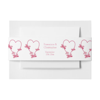 Cintas Para Invitaciones Belly de la invitación a la boda Banda Corazón ros