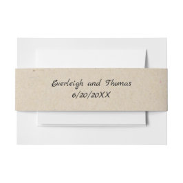 Cintas Para Invitaciones Belly monogramado rustico beige Faux Kraft