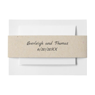 Cintas Para Invitaciones Belly monogramado rustico beige Faux Kraft