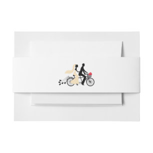Cintas Para Invitaciones Bicicleta tándem con banda de Belly Bride y Groom
