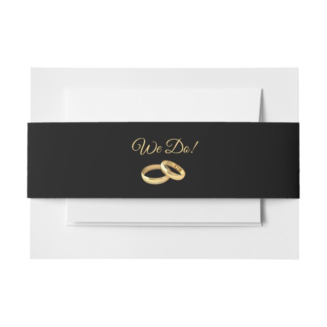 Cintas Para Invitaciones Black and Gold-We Do-Boda (Anverso Ejemplo)