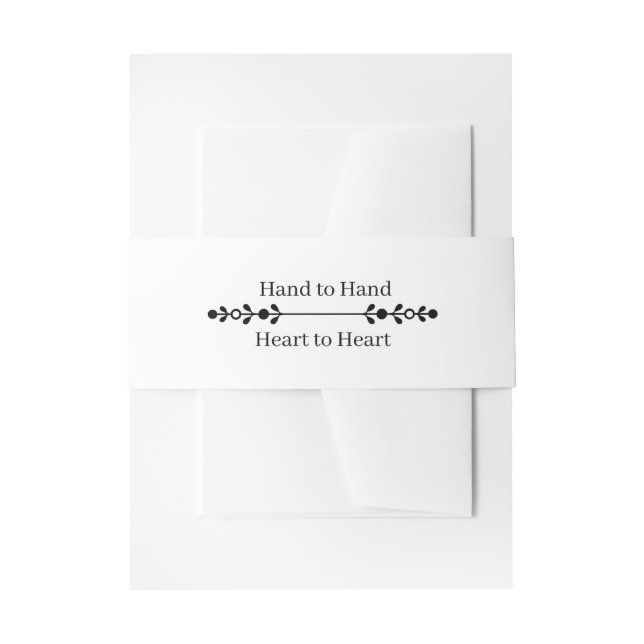 Cintas Para Invitaciones Black and White Hand to Hand Wedding (Anverso Ejemplo)