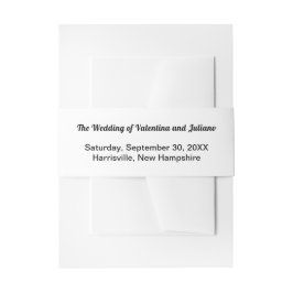 Cintas Para Invitaciones Black and White Typography Wedding