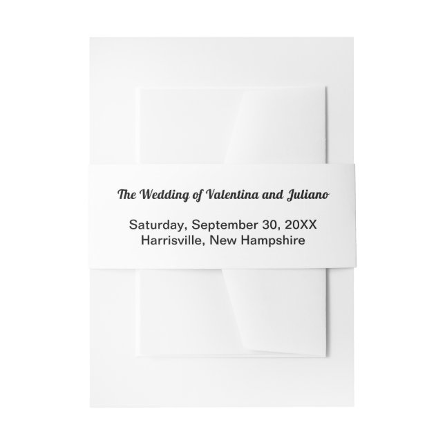 Cintas Para Invitaciones Black and White Typography Wedding (Anverso Ejemplo)