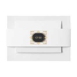 Cintas Para Invitaciones Black & Gold Art Deco Geometric Wedding