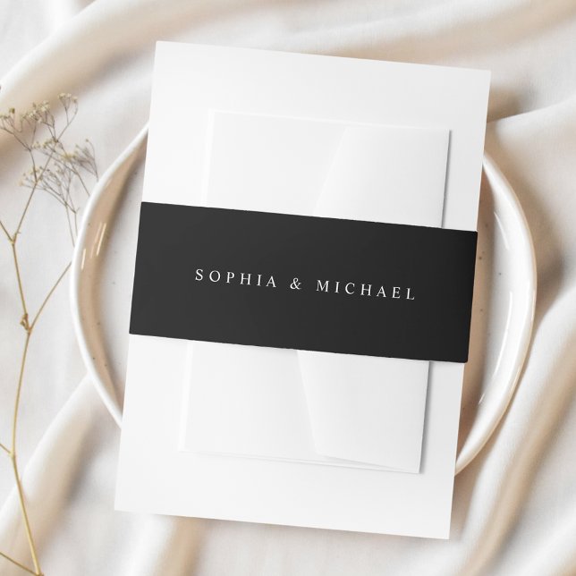 Cintas Para Invitaciones Black Modern Elegant Wedding (Subido por el creador)