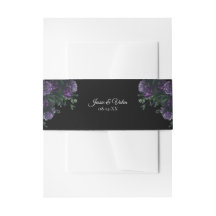 Black Purple Floral Elegant Wedding