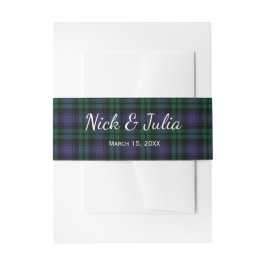 Cintas Para Invitaciones Black Watch Tartan, Plaid Wedding