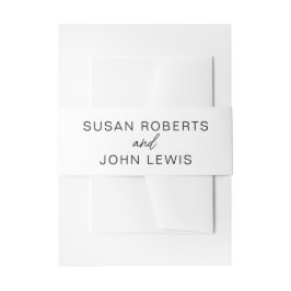 Cintas Para Invitaciones Black & White Modern Belly Band 