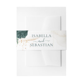 Cintas Para Invitaciones Blanco de Boda Esmeralda Verde Rosa Floral