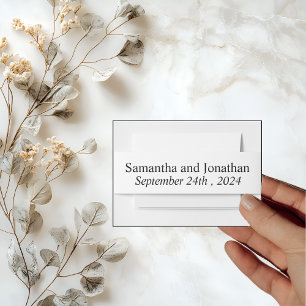 Cintas Para Invitaciones Blanco minimalista moderno sobre negro