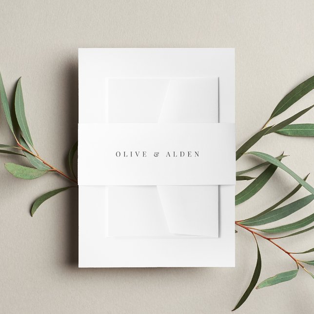 Cintas Para Invitaciones Blanco sólido + negro clásico Boda de letras (Subido por el creador)