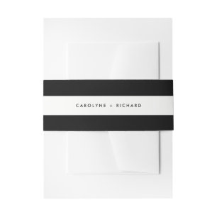 Cintas Para Invitaciones Blanco y negro   Comer y casarse