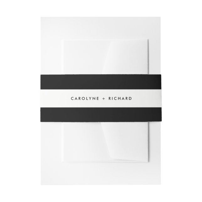 Cintas Para Invitaciones Blanco y negro | Comer y casarse (Anverso Ejemplo)