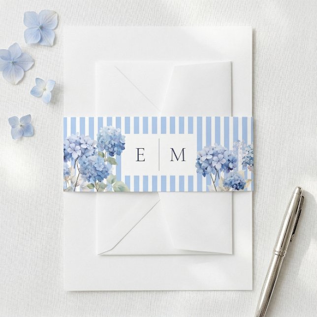 Cintas Para Invitaciones Blue Hydrangea Coastal Wedding (Subido por el creador)