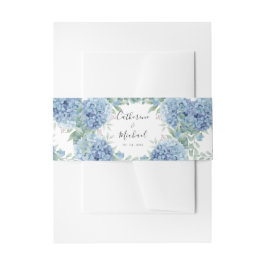 Cintas Para Invitaciones Blue Hydrangea Floral Wedding 