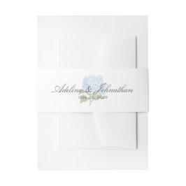 Cintas Para Invitaciones Blue Hydrangea Parejas Nombre y fecha Boda