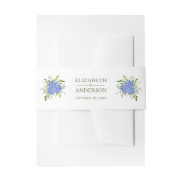 Cintas Para Invitaciones Blue Hydrangeas Boda de acuarela floral