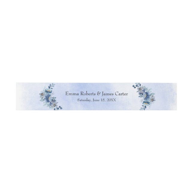 Cintas Para Invitaciones Blue Meadow Wedding Invitation Belly Bands (Superficie plana)