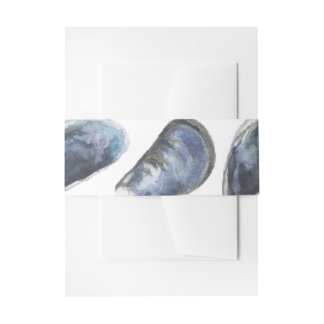 Cintas Para Invitaciones Blue Muscle Shell Invitation Belly Band