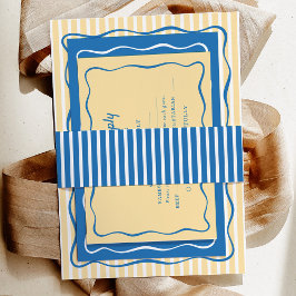 Cintas Para Invitaciones Blue Striped 