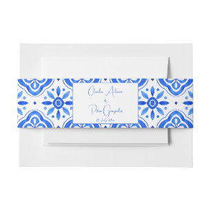 Cintas Para Invitaciones Blue Tiles Bougainvillea lemons elegante boda