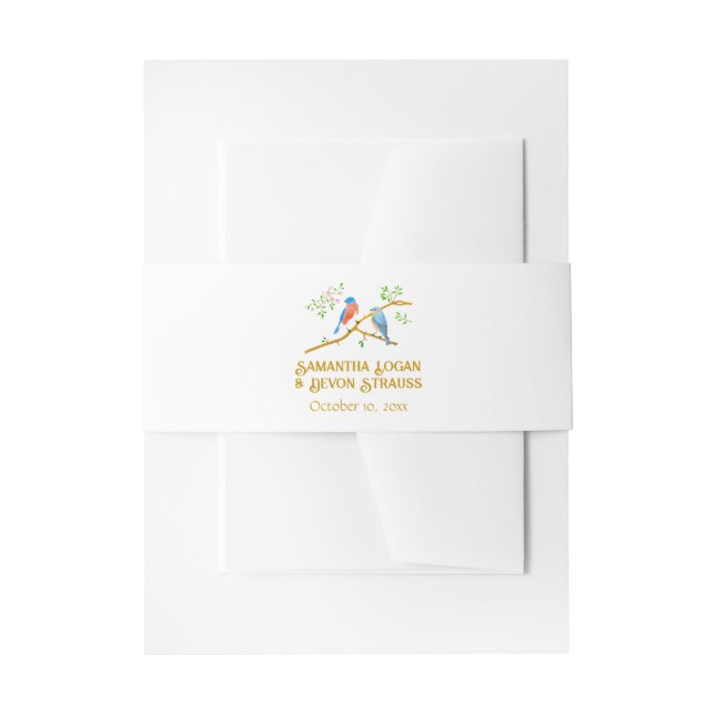 Cintas Para Invitaciones Bluebirds Wedding (Anverso Ejemplo)