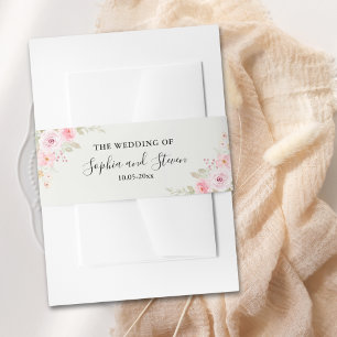 Cintas Para Invitaciones Blush Rose-Themed Elegant Wedding