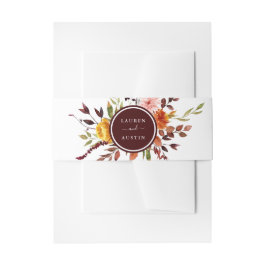 Cintas Para Invitaciones Boda acuarela de otoño jardín Borgoña 
