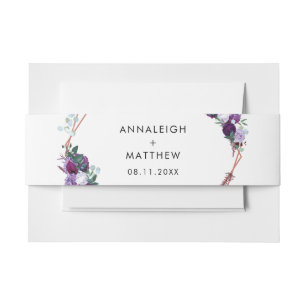 Cintas Para Invitaciones Boda acuarela morado floral