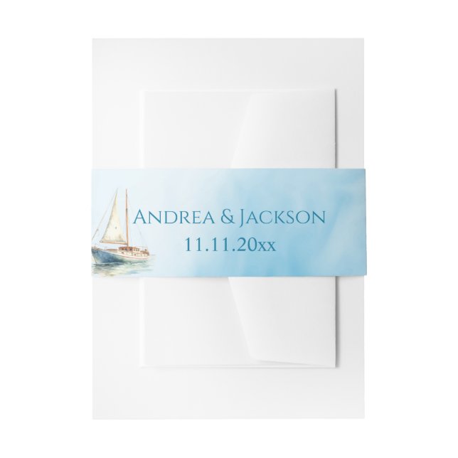 Cintas Para Invitaciones Boda acuático (Anverso Ejemplo)