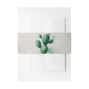 Cintas Para Invitaciones Boda al agua del sudoeste gris cactus verde acuare