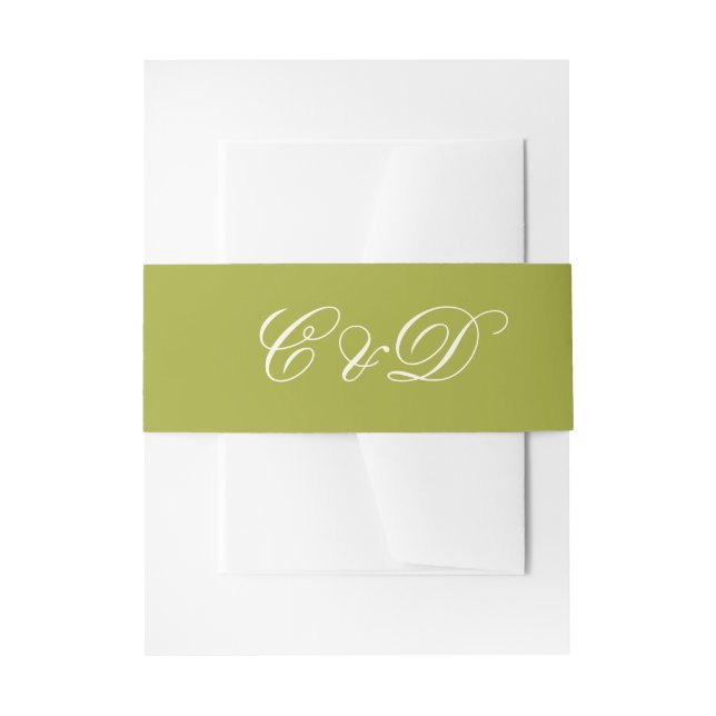 Cintas Para Invitaciones Boda Amarillo Chartreuse a Rayas (Anverso Ejemplo)