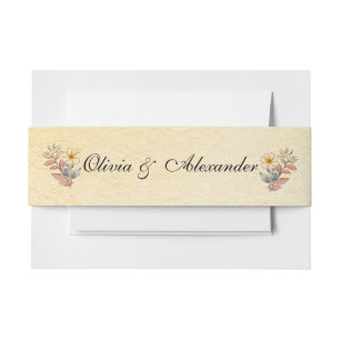 Cintas Para Invitaciones Boda Amarillo de color acuático Floral Terracotta 