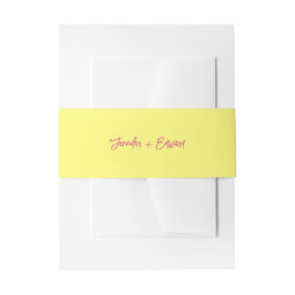 Cintas Para Invitaciones Boda amarillo rosa y mantequilla mínimo