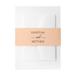 Cintas Para Invitaciones Boda anaranjada personalizada del melocotón