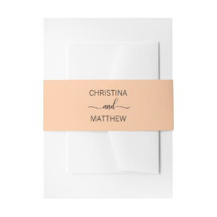 Cintas Para Invitaciones Boda anaranjada personalizada del melocotón
